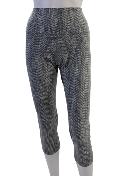 Lululemon Womens Dark Gray Herringbone Capri Leggings Nylon Blend Size 12