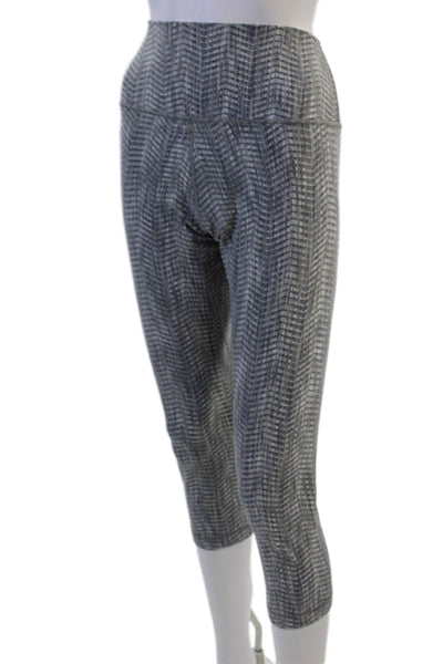 Lululemon Womens Dark Gray Herringbone Capri Leggings Nylon Blend Size 12