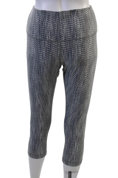 Lululemon Womens Dark Gray Herringbone Capri Leggings Nylon Blend Size 12