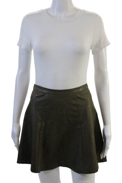 Jealous Tomato Womens A-Line Skater Mini Skirt Dark Gray Polyurethane Size S