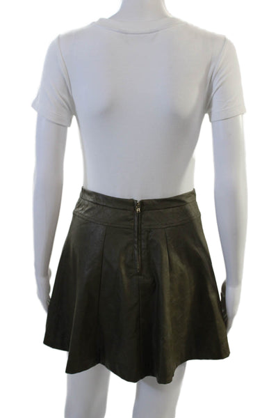 Jealous Tomato Womens A-Line Skater Mini Skirt Dark Gray Polyurethane Size S