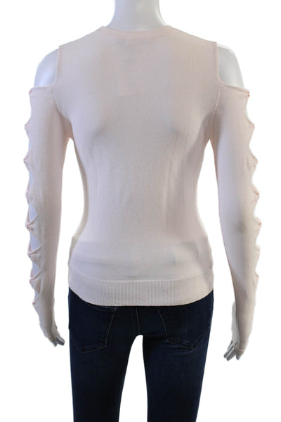 Autumn Cashmere Unisex Pullover Sweater Pink Crew Neck Long Sleeve Size S