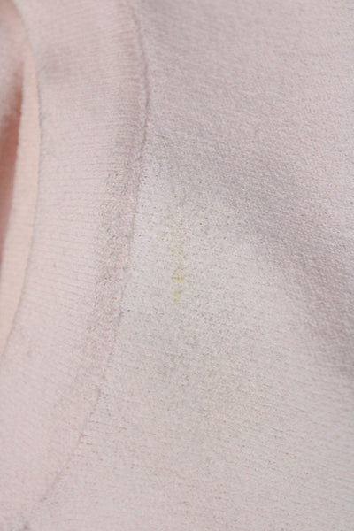 Autumn Cashmere Unisex Pullover Sweater Pink Crew Neck Long Sleeve Size S
