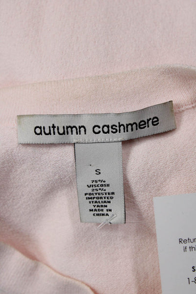 Autumn Cashmere Unisex Pullover Sweater Pink Crew Neck Long Sleeve Size S