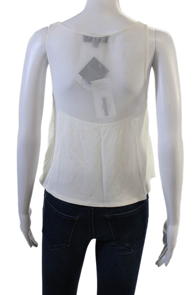 Topshop Womens White Sleeveless Round Neck Polyester Tank Size 4