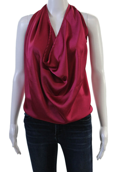 Decker Womens Classic Red Sleeveless Blouse 100% Polyester Size S