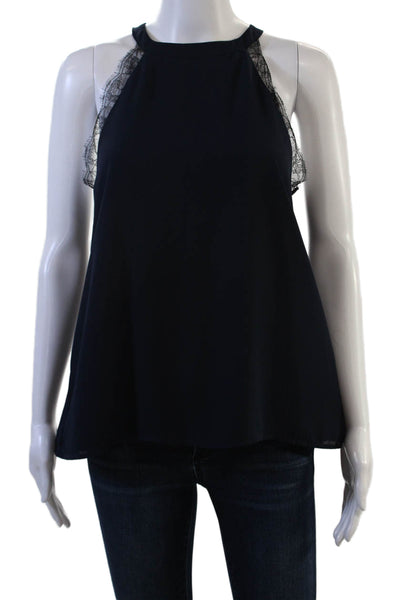 The Impeccable Pig Womens Black High Neck Sleeveless Tank Polyester Size S