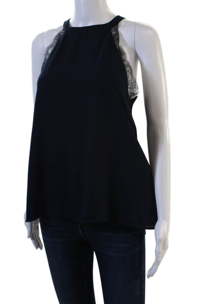 The Impeccable Pig Womens Black High Neck Sleeveless Tank Polyester Size S
