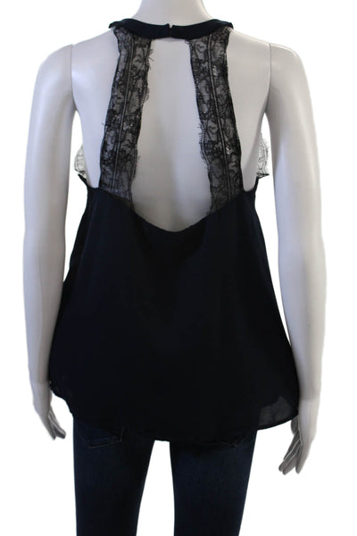 The Impeccable Pig Womens Black High Neck Sleeveless Tank Polyester Size S