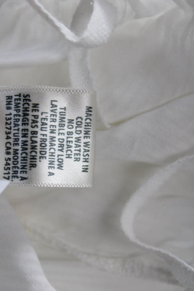 Bella Dahl Women Cropped White Tencel Lyocell Short Sleeve Blouse Size XS
