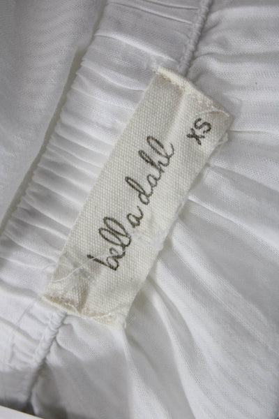 Bella Dahl Women Cropped White Tencel Lyocell Short Sleeve Blouse Size XS