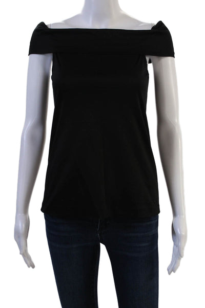 Tibi Womens Sleeveless Basic Black Cotton Top Size 2