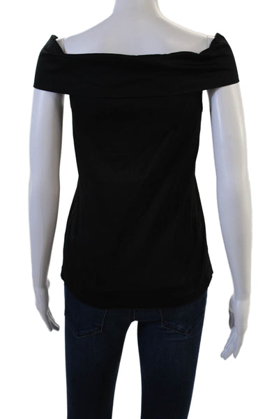 Tibi Womens Sleeveless Basic Black Cotton Top Size 2