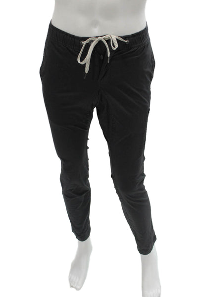 Vuori Men Jogger Pants Black Drawstring Organic Cotton Stretch Size XS