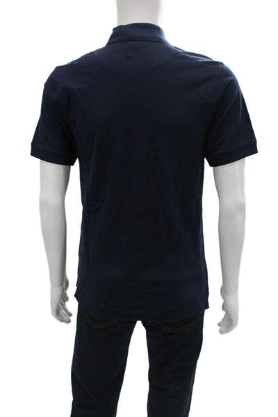 Nike Mens Short Sleeves Polo Shirt Navy Blue Cotton Size Small