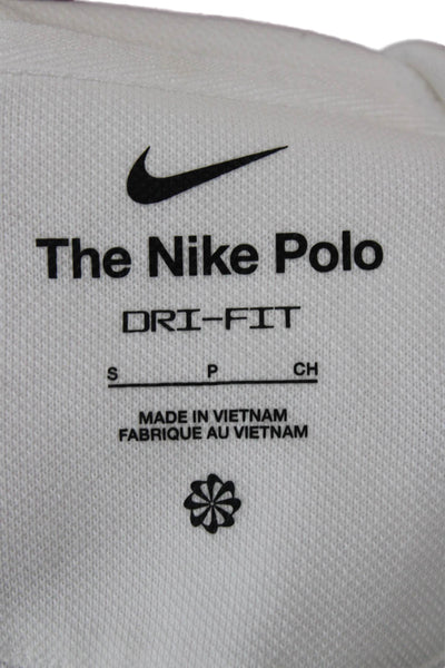 Nike Mens Short Sleeves Polo Shirt White Cotton Size Small