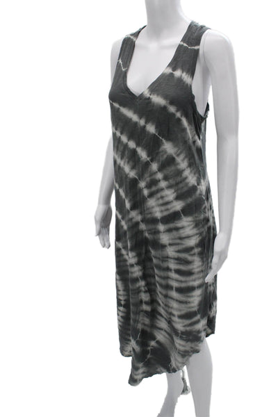 Z Supply Women Tank Dress Dark Gray Lyocell Sleeveless Boho Full Length Size M