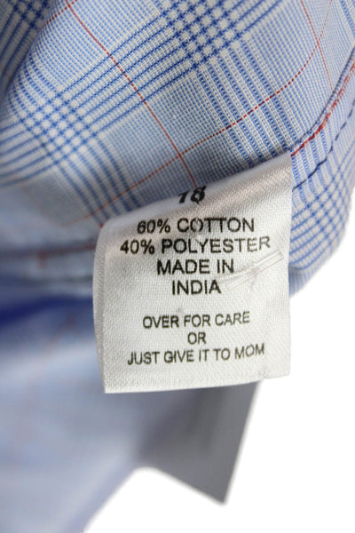 Leo & Zachary Childrens Boys Plaid Button Down Dress Shirt Blue Red Size 18