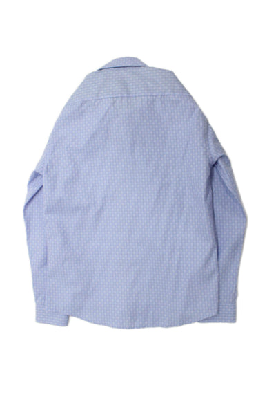 Leo & Zachary Childrens Boys Plaid Dress Shirt Blue Cotton Blend Size 18