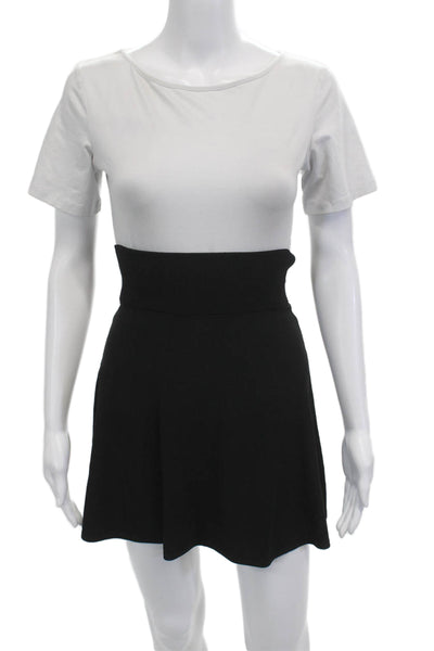 J Crew Womens A-Line Mini Skater Skirt Black Viscose Polyester Size XS