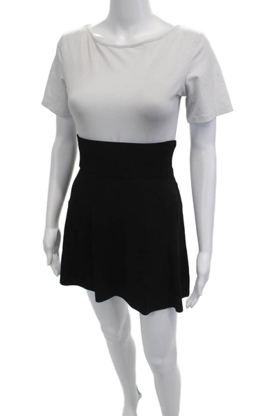 J Crew Womens A-Line Mini Skater Skirt Black Viscose Polyester Size XS