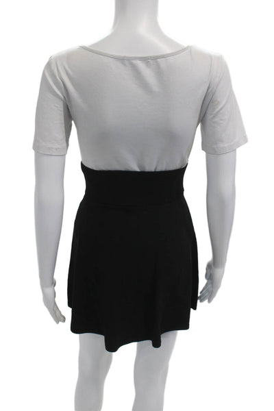 J Crew Womens A-Line Mini Skater Skirt Black Viscose Polyester Size XS