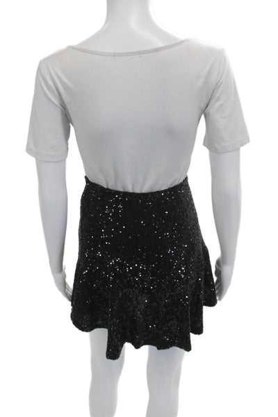 Free People Women Black A-Line Mini Skirt 92% Nylon 8% Elastic Size XS