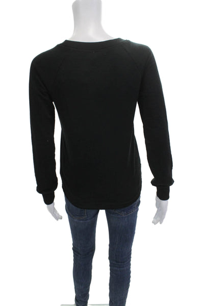 Alternative Womens Pullover Sweatshirt Black Long Sleeve Size XS