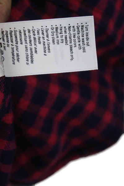 Paige Womens Plaid Collared Button-Up Long Sleeve Dark Blue Size XS