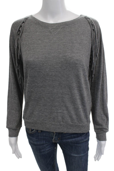 Nation LTD Womens Pullover Sweatshirt Gray Long Sleeve Round Neck Size XS