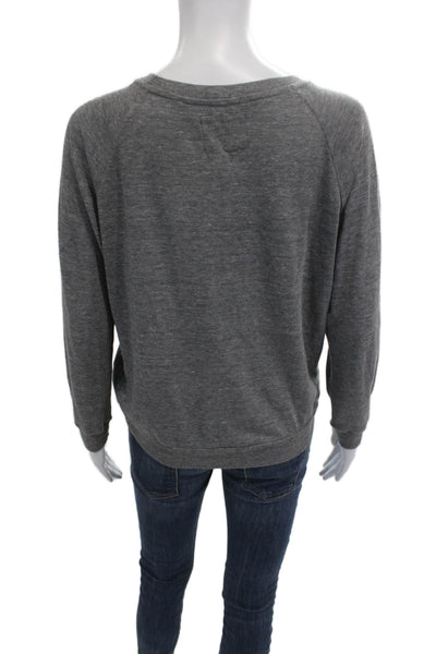 Nation LTD Womens Pullover Sweatshirt Gray Long Sleeve Round Neck Size XS