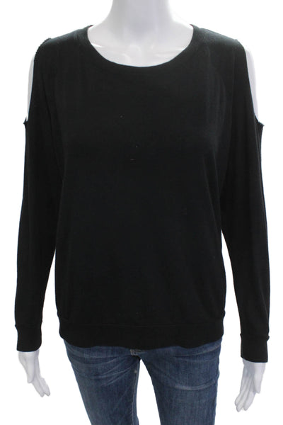 Nation LTD Womens Black Long Sleeve Sweatshirt 50% Polyester Size XS