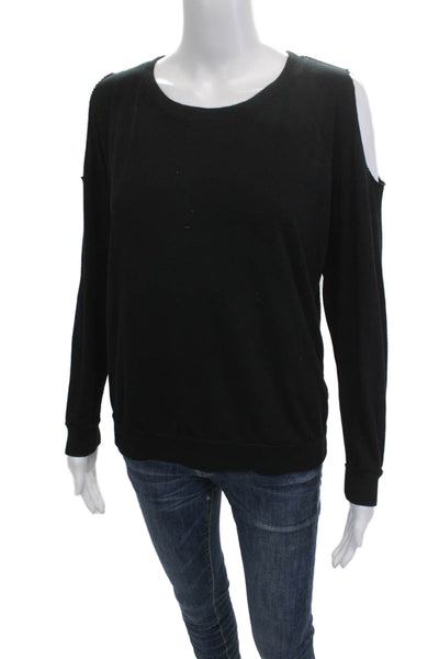 Nation LTD Womens Black Long Sleeve Sweatshirt 50% Polyester Size XS