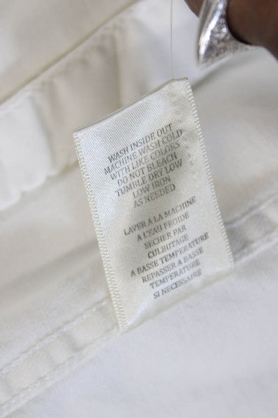 Blank NYC Women White Cotton Button Collared 90s Long Sleeve Jacket Size S