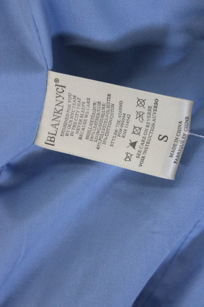 Blank NYC Women Biker Motorcycle Jacket Light Blue Collared Buckle Size S