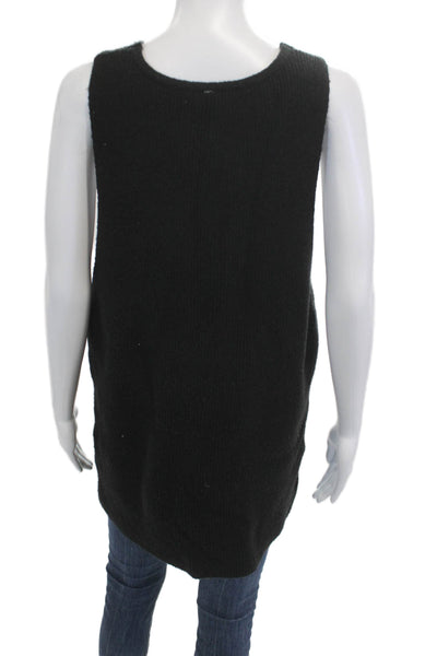 Free People Unisex Bohemian Sleeveless V-Neck Sweater Vest Black Size XS