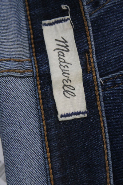 Madewell Women Ankle Skinny Jeans Dark Blue Mid Rise Button Size 26