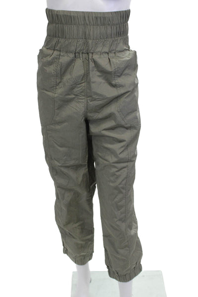 FP Movement Women Cropped Windbreaker Pants Army Green 100% Polyamide Size L