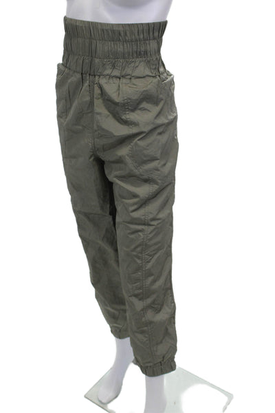 FP Movement Women Cropped Windbreaker Pants Army Green 100% Polyamide Size L