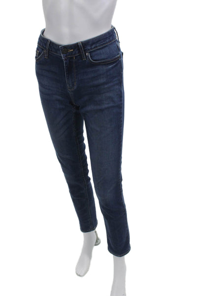 Calvin Klein Jeans Women Skinny Ankle Jeans Dark Blue Mid-Rise Button Size 30