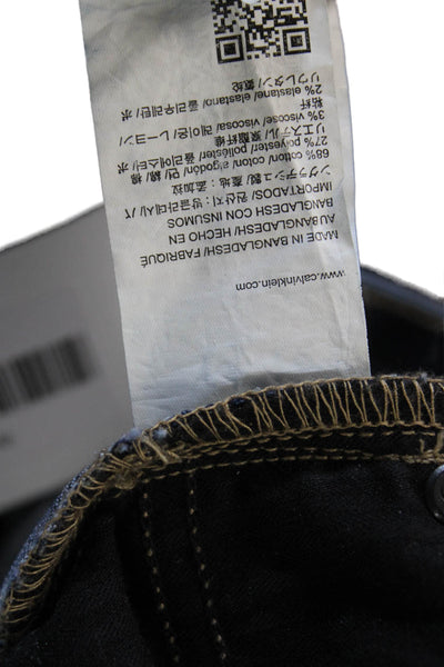 Calvin Klein Jeans Women Skinny Ankle Jeans Dark Blue Mid-Rise Button Size 30