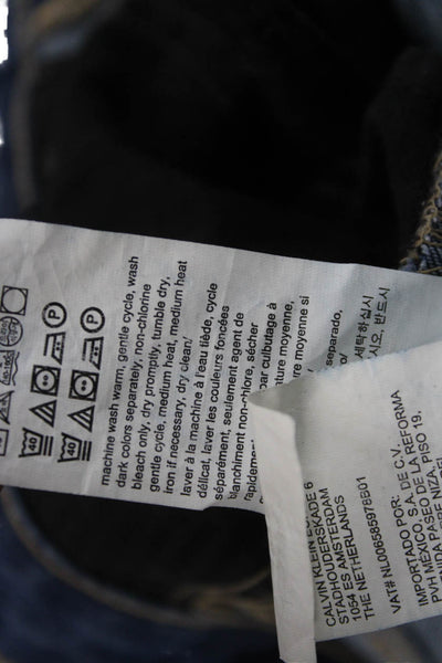 Calvin Klein Jeans Women Skinny Ankle Jeans Dark Blue Mid-Rise Button Size 30