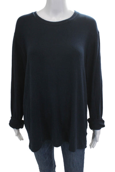 Velvet Unisex Dark Blue Pullover Sweater Crew Neck Long Sleeve Size XL