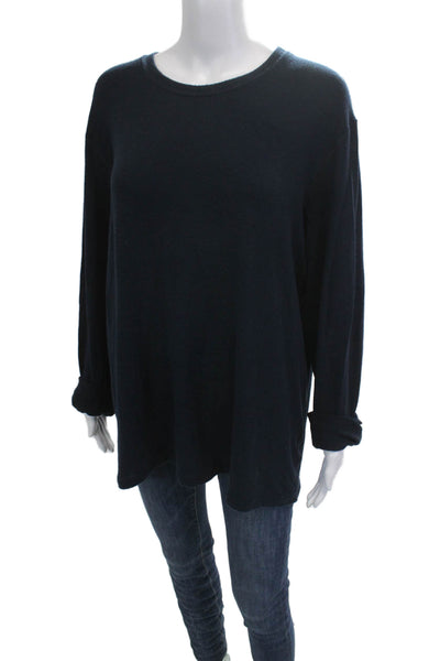 Velvet Unisex Dark Blue Pullover Sweater Crew Neck Long Sleeve Size XL