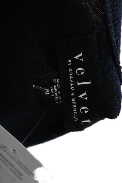 Velvet Unisex Dark Blue Pullover Sweater Crew Neck Long Sleeve Size XL