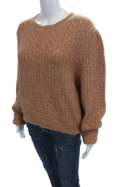 The Westside Unisex Brown Herringbone Pullover Sweater Longsleeve Size L