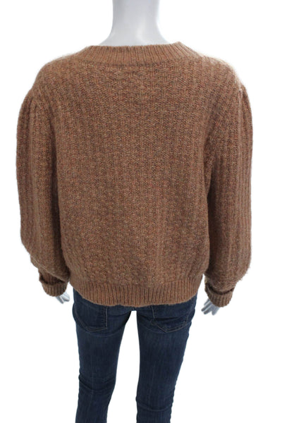 The Westside Unisex Brown Herringbone Pullover Sweater Longsleeve Size L