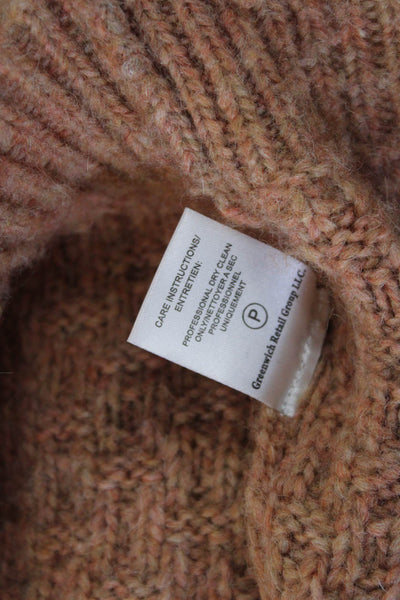 The Westside Unisex Brown Herringbone Pullover Sweater Longsleeve Size L