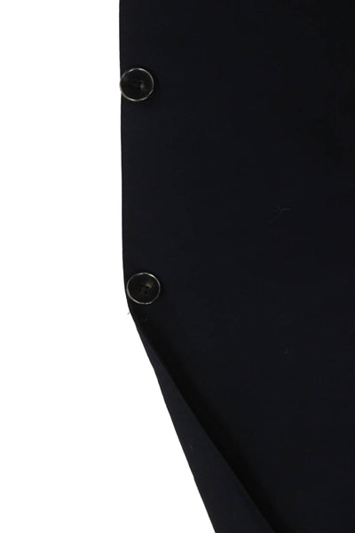 Hickey Freeman Mens Dark Blue Worsted Wool Blazer Button Collared Size 46