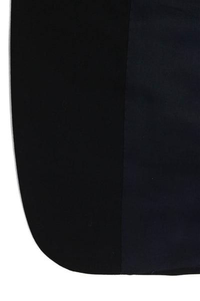 Hickey Freeman Mens Dark Blue 100% Wool Blazer Collared Button Size 40